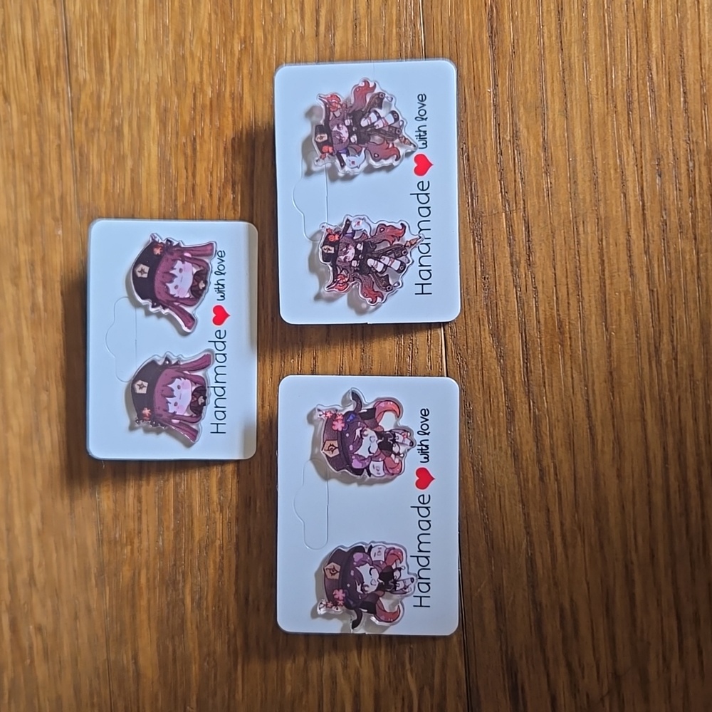 Nwt Handmade Genshin Impact Hu Tao Lapel Pins